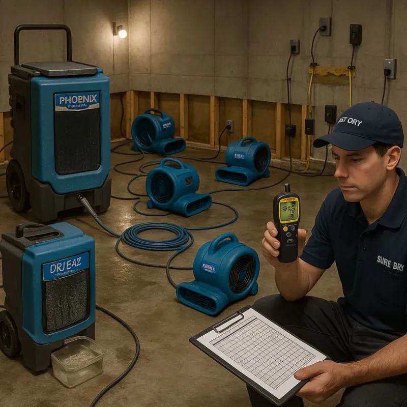 Structural Drying and Dehumidification process in Lionville, PA